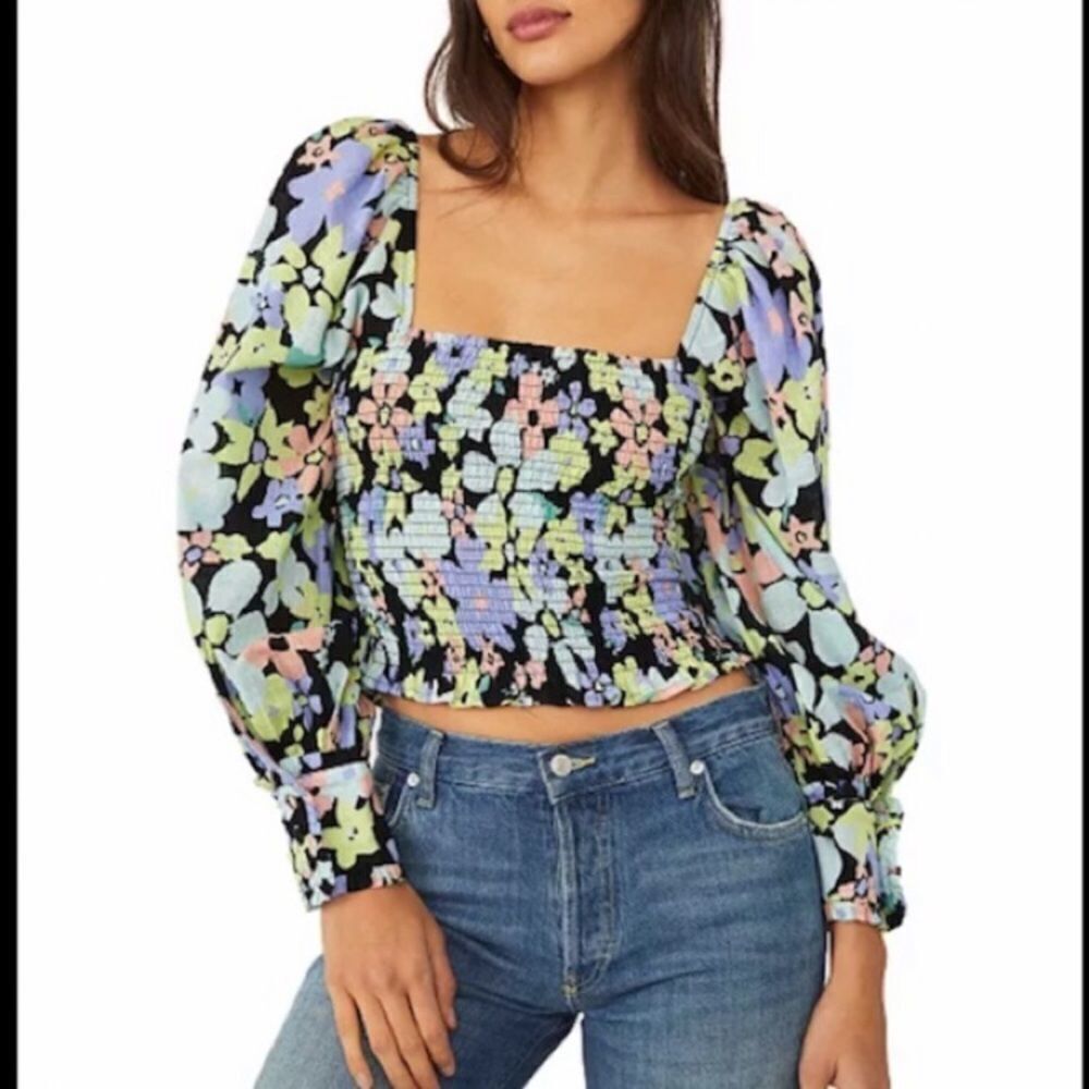 Free People Adriana Printed Crop Top size XS